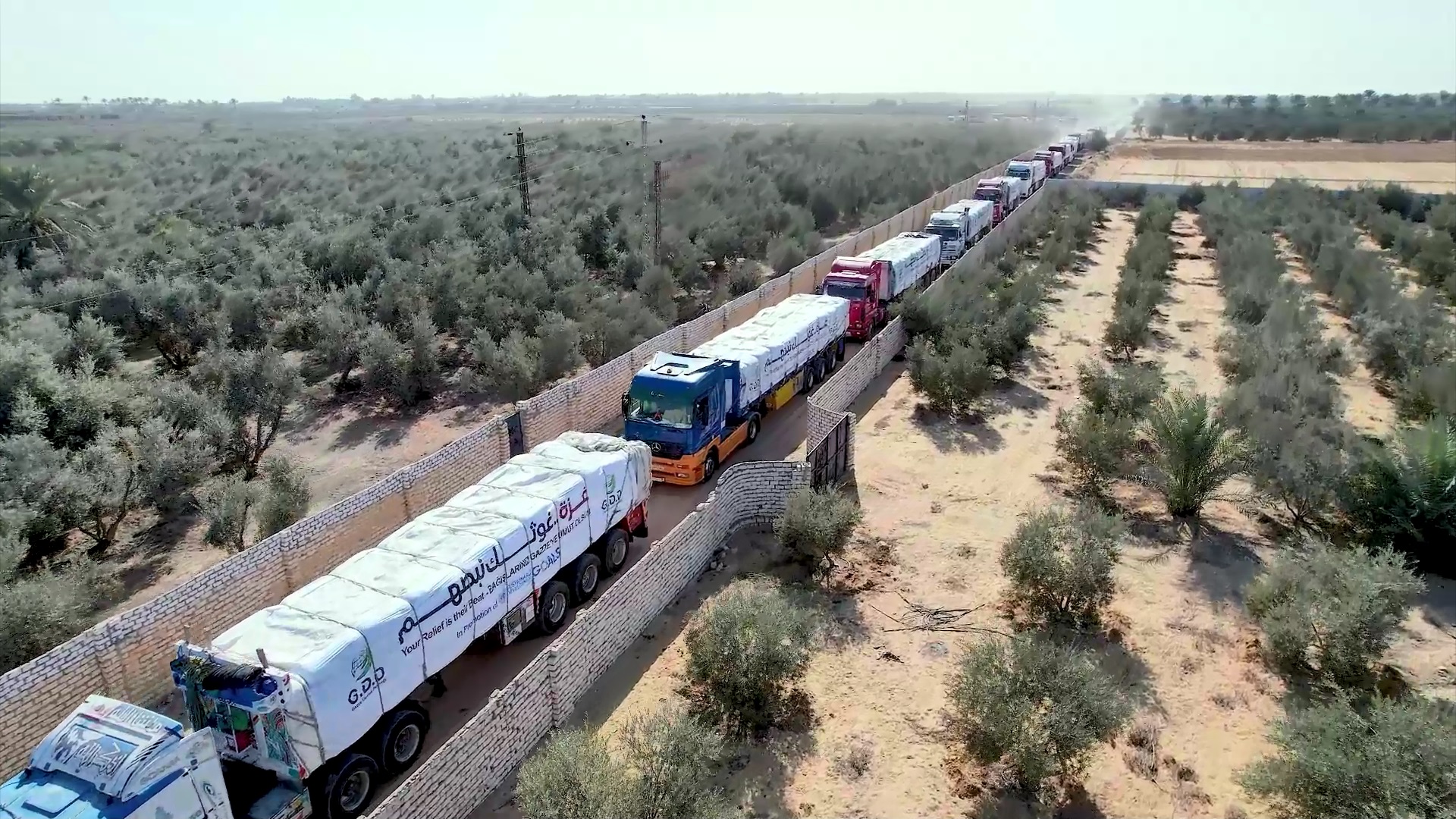 Gazze Destek running the 11th relief convoy from Egypt to the Gaza Strip
